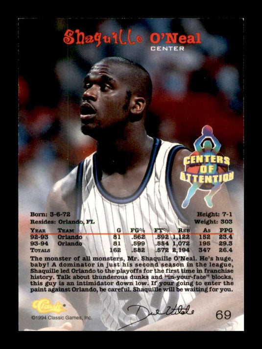 1994-95 Classic Shaquille O'Neal 