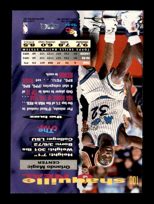 1993-94 Topps Stadium Club Shaquille O'Neal 