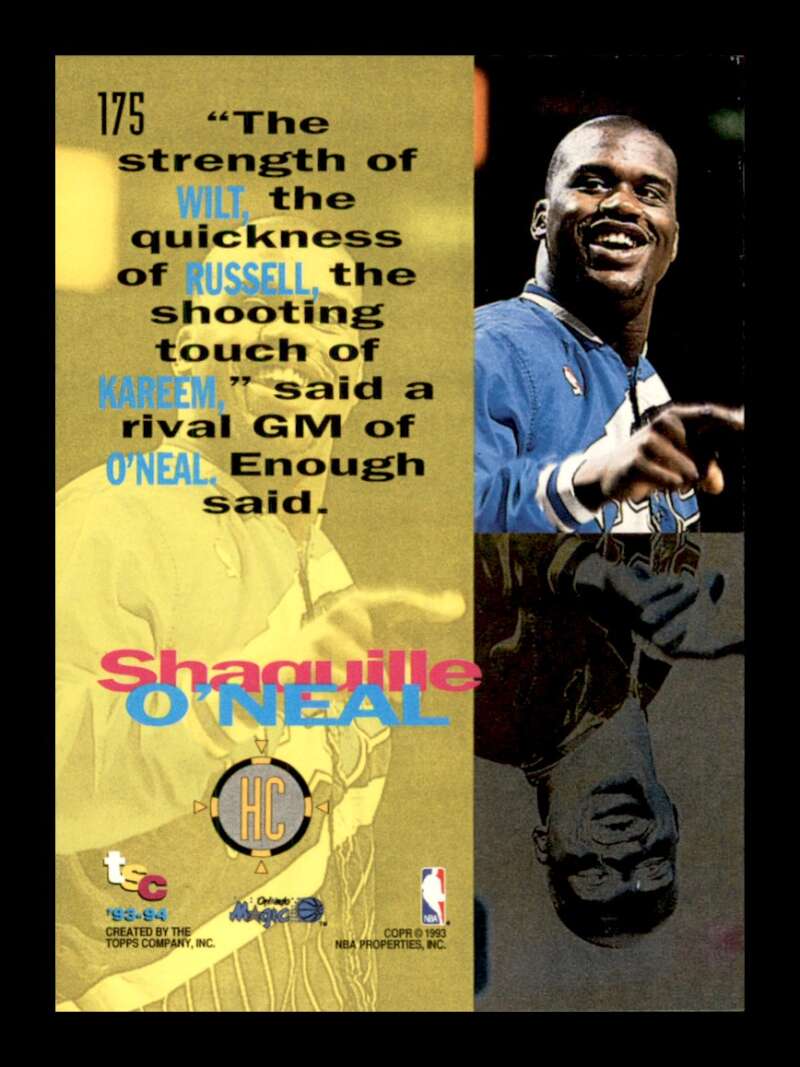 Load image into Gallery viewer, 1993-94 Topps Stadium Club High Court Shaquille O&#39;Neal #175 Image 2
