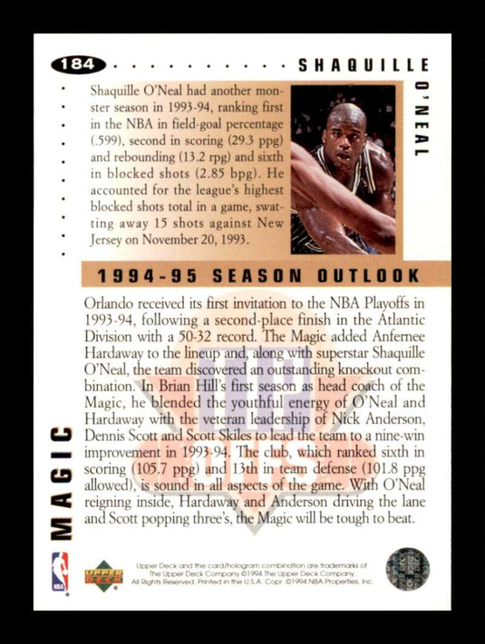 1994-95 Collector's Choice Shaquille O'Neal 