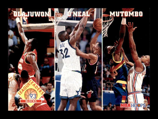 1993-94 Hoops Olajuwon Shaquille O'Neal Mutombo