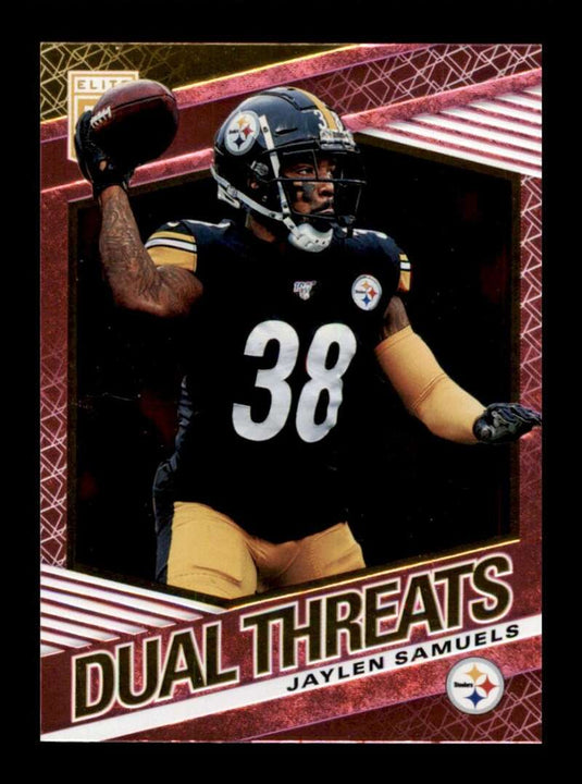 2019 Donruss Elite Dual Threats Pink Jaylen Samuels 