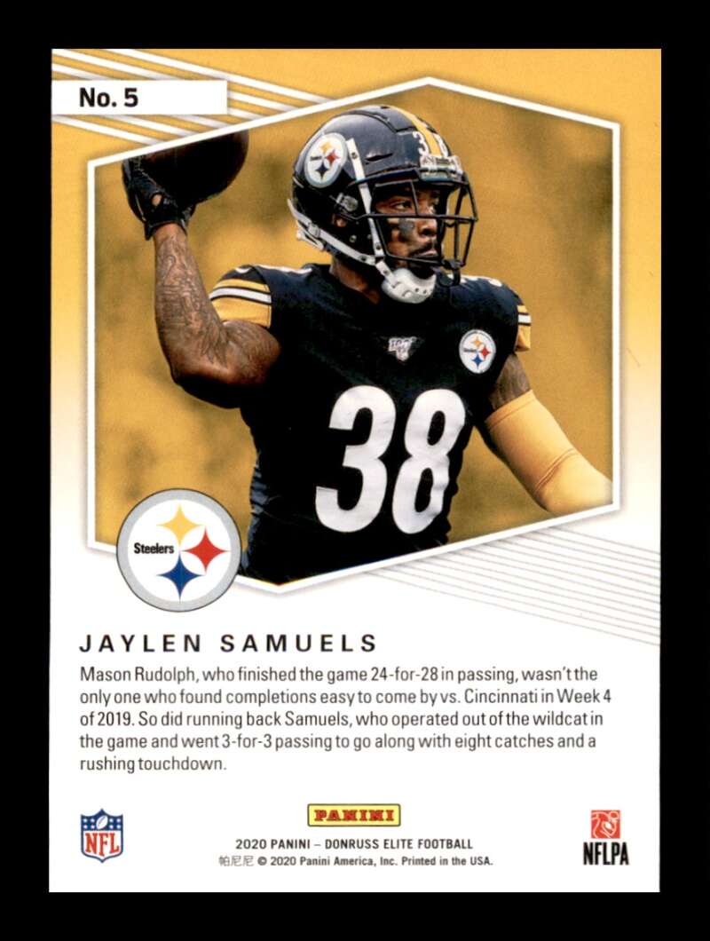 Load image into Gallery viewer, 2019 Donruss Elite Dual Threats Pink Jaylen Samuels #5 Image 2
