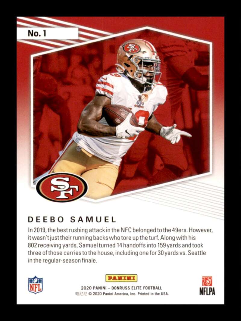 Load image into Gallery viewer, 2020 Donruss Elite Dual Threats Green Deebo Samuel #1 Image 2
