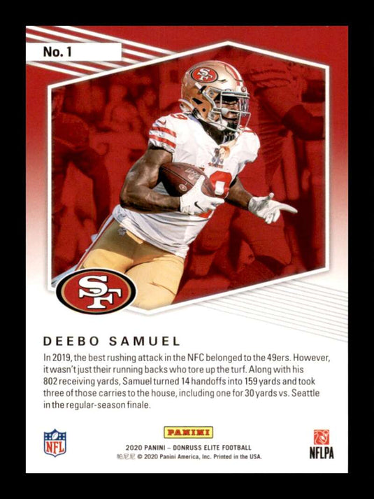 2020 Donruss Elite Dual Threats Green Deebo Samuel 