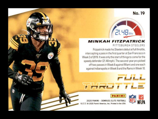 2020 Donruss Elite Full Throttle Green Minkah Fitzpatrick