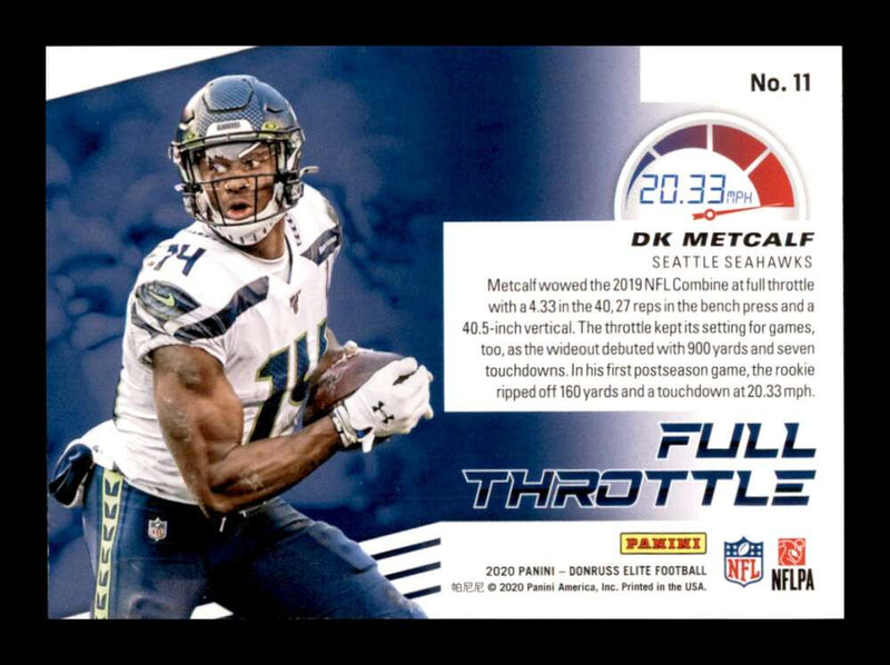 Load image into Gallery viewer, 2020 Donruss Elite Full Throttle Green DK Metcalf #11 Image 2
