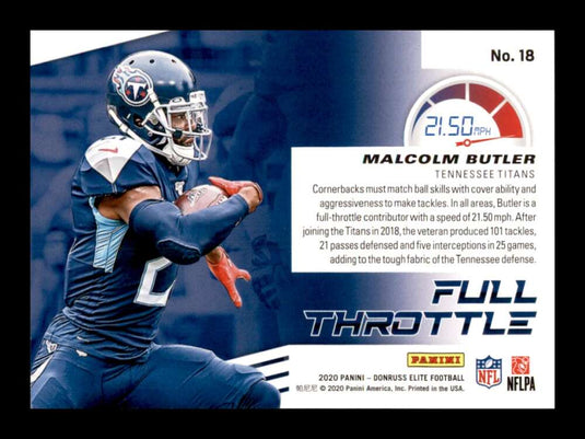 2020 Donruss Elite Full Throttle Green Malcolm Butler