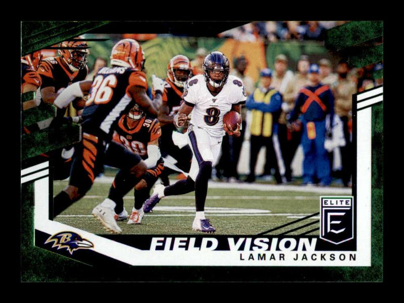 Load image into Gallery viewer, 2020 Donruss Elite Field Vision Green Lamar Jackson #2 Image 1
