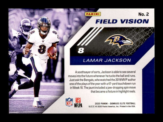 2020 Donruss Elite Field Vision Green Lamar Jackson 