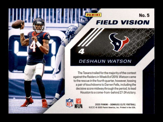 2020 Donruss Elite Field Vision Green Deshaun Watson