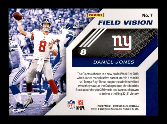 2020 Donruss Elite Field Vision Green Daniel Jones 