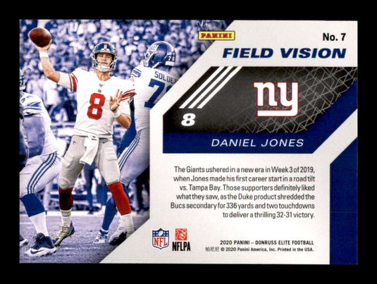 2020 Donruss Elite Field Vision Green Daniel Jones 