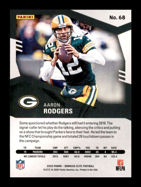 2020 Donruss Elite Aaron Rodgers