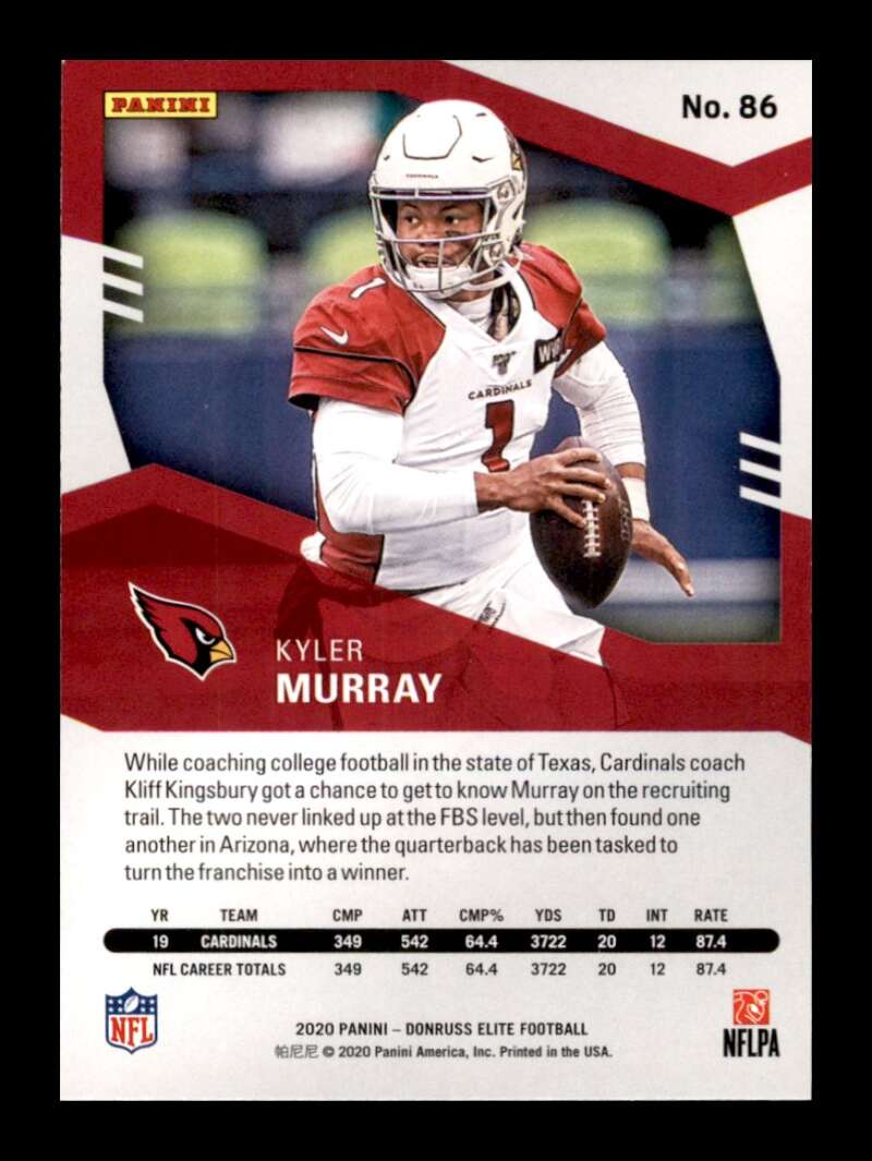 Load image into Gallery viewer, 2020 Donruss Elite Kyler Murray #86 Image 2
