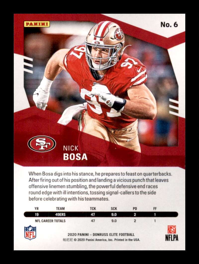 Load image into Gallery viewer, 2020 Donruss Elite Nick Bosa #6 Image 2
