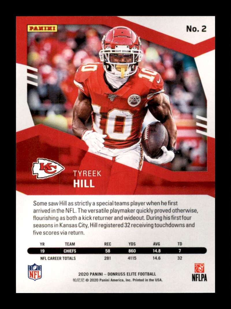 Load image into Gallery viewer, 2020 Donruss Elite Tyreek Hill #2 Image 2
