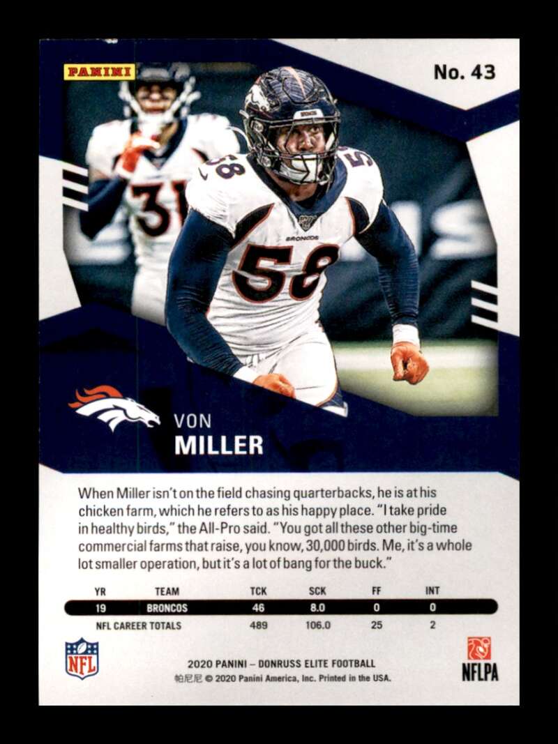 Load image into Gallery viewer, 2020 Donruss Elite Pink Von Miller #43 Image 2
