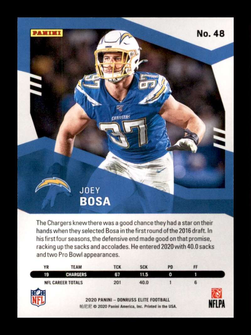 Load image into Gallery viewer, 2020 Donruss Elite Pink Joey Bosa #48 Image 2
