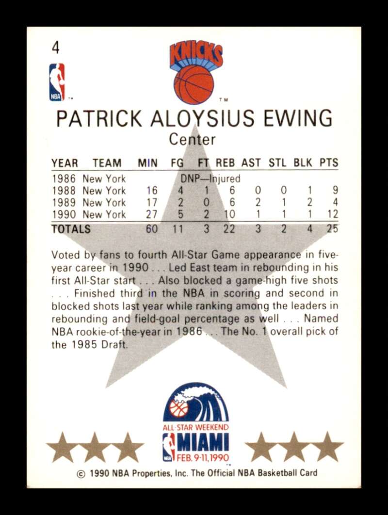 Load image into Gallery viewer, 1990-91 NBA Hoops Patrick Ewing #4 Image 2
