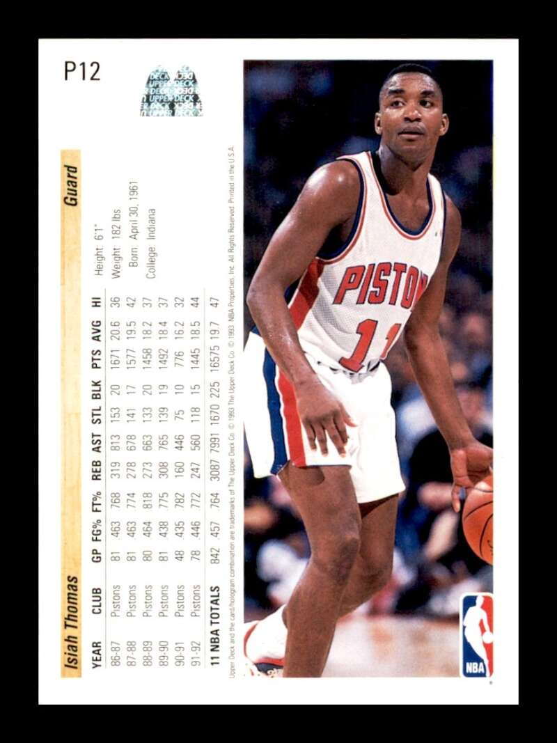 Load image into Gallery viewer, 1992-93 Upper Deck McDonald&#39;s Isiah Thomas #P12 Image 2
