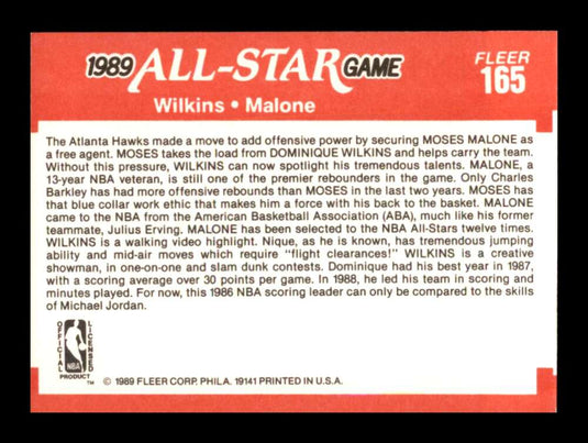 1989-90 Fleer Dominique Wilkins Moses Malone 