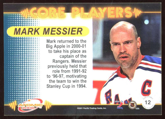 2001-02 Pacific Atomic Core Players Mark Messier 