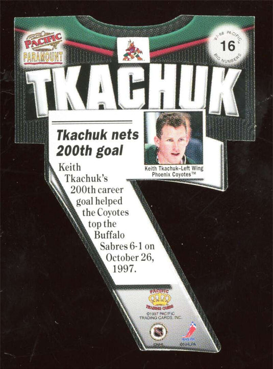 1997-98 Pacific Paramount Big Numbers Keith Tkachuk 