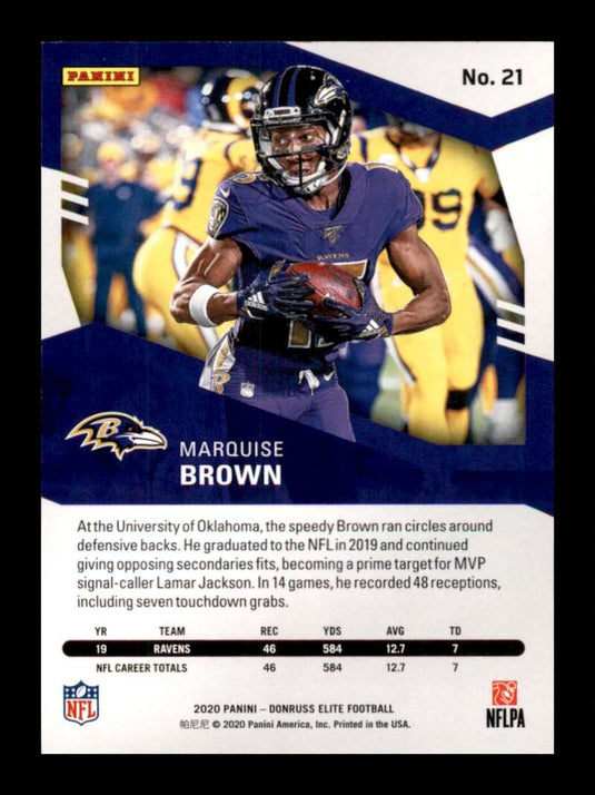 2020 Donruss Elite Pink Marquise Brown 