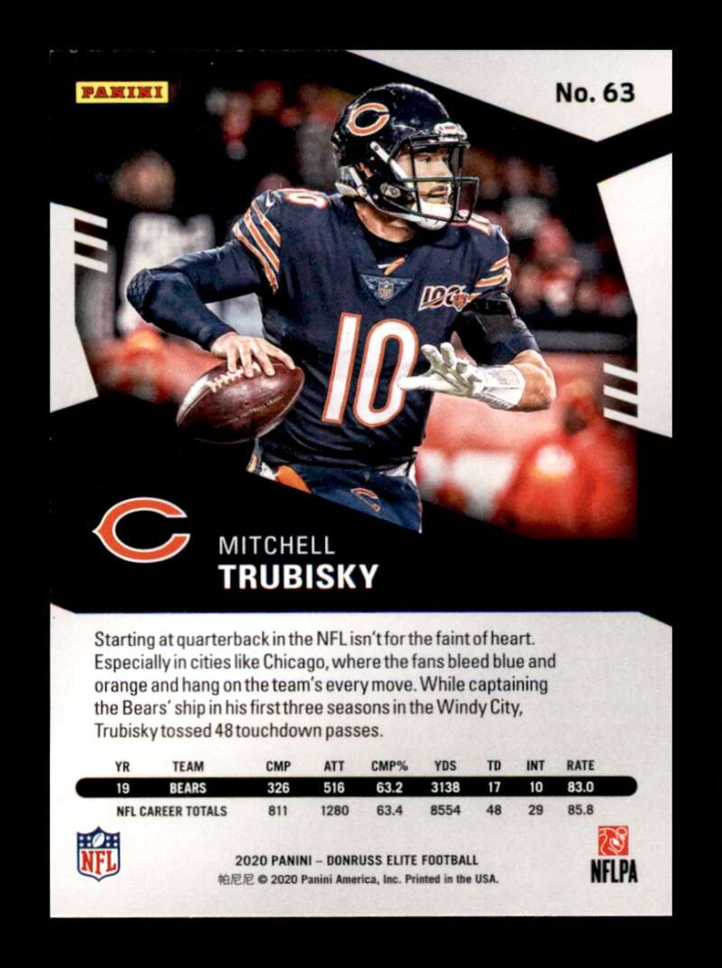 Load image into Gallery viewer, 2020 Donruss Elite Pink Mitchell Trubisky #63 Image 2
