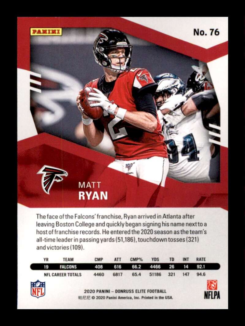 Load image into Gallery viewer, 2020 Donruss Elite Pink Matt Ryan #76 Image 2
