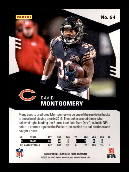 2020 Donruss Elite Pink David Montgomery