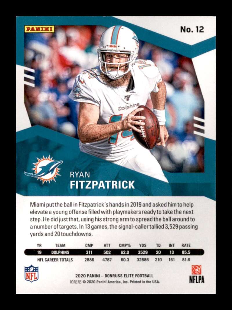 Load image into Gallery viewer, 2020 Donruss Elite Pink Ryan Fitzpatrick #12 Image 2
