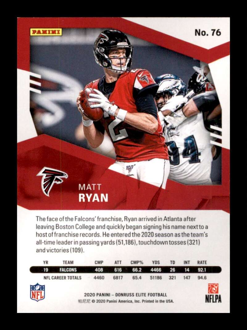 Load image into Gallery viewer, 2020 Donruss Elite Pink Matt Ryan #76 Image 2
