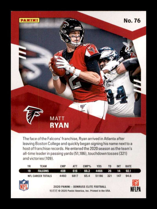 2020 Donruss Elite Pink Matt Ryan