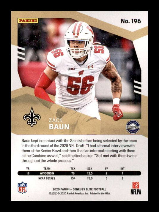 2020 Donruss Elite Green Zack Baun 