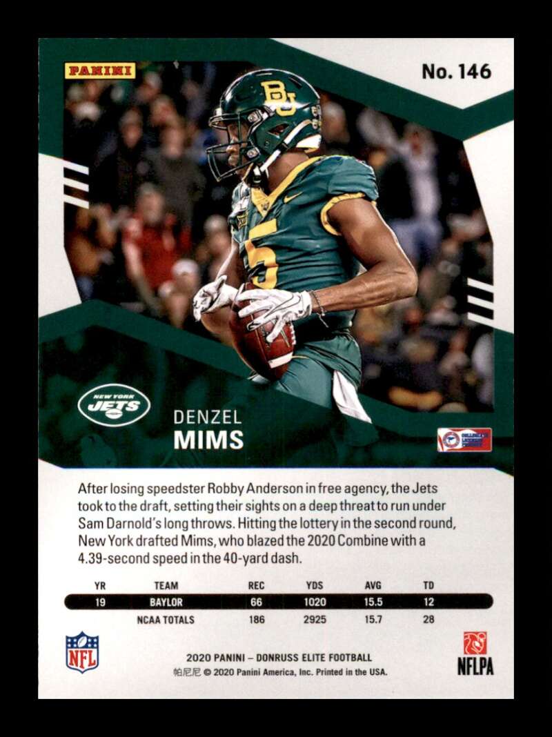 Load image into Gallery viewer, 2020 Donruss Elite Green Denzel Mims #146 Rookie RC Image 2
