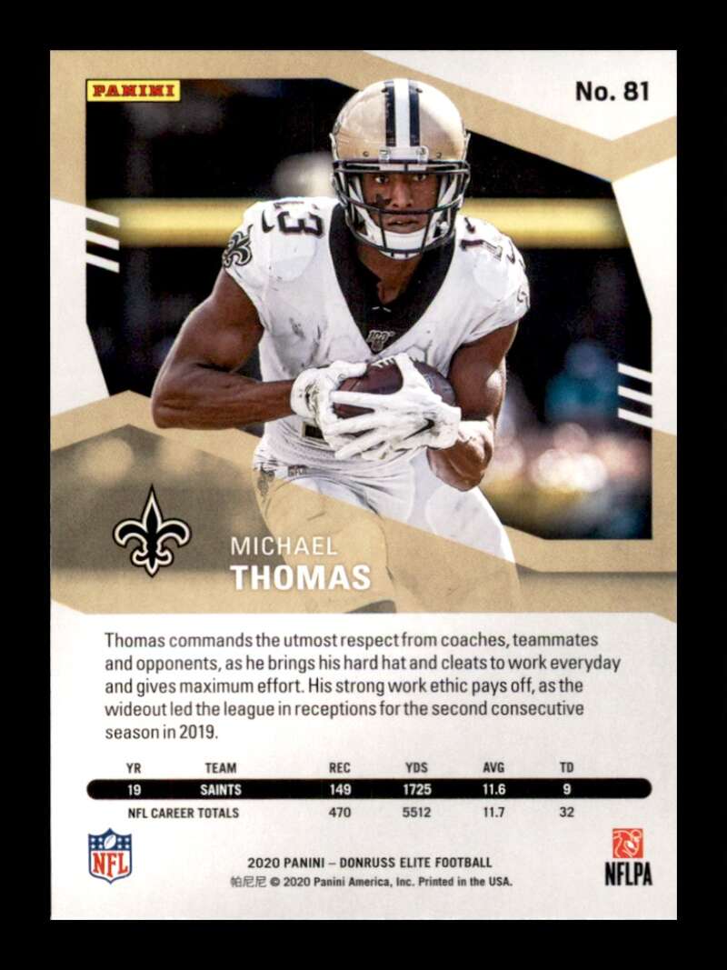 Load image into Gallery viewer, 2020 Donruss Elite Green Michael Thomas #81 Image 2
