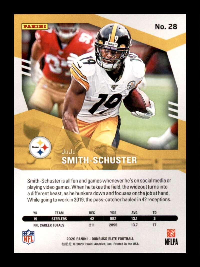 Load image into Gallery viewer, 2020 Donruss Elite Green JuJu Smith-Schuster #28 Image 2
