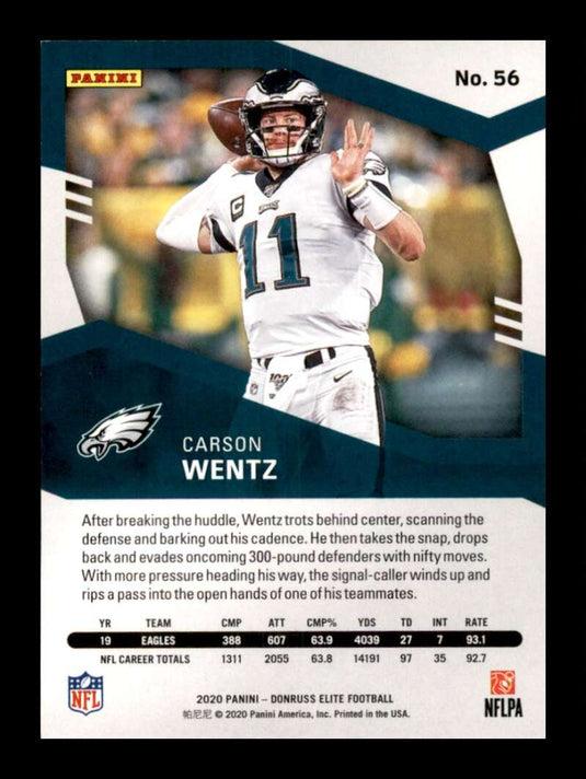 2020 Donruss Elite Green Carson Wentz 