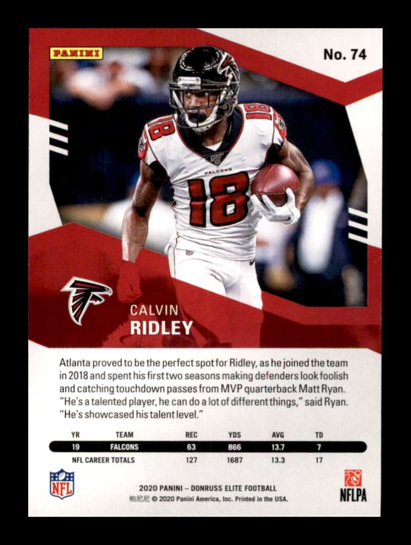 Load image into Gallery viewer, 2020 Donruss Elite Green Calvin Ridley #74 Image 2
