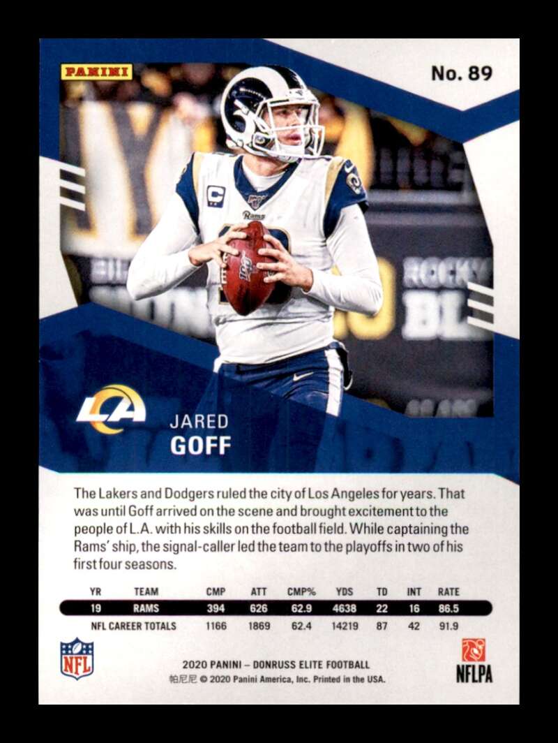 Load image into Gallery viewer, 2020 Donruss Elite Green Jared Goff #89 Image 2
