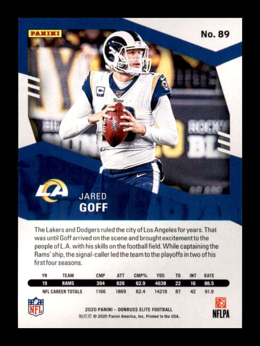 2020 Donruss Elite Green Jared Goff