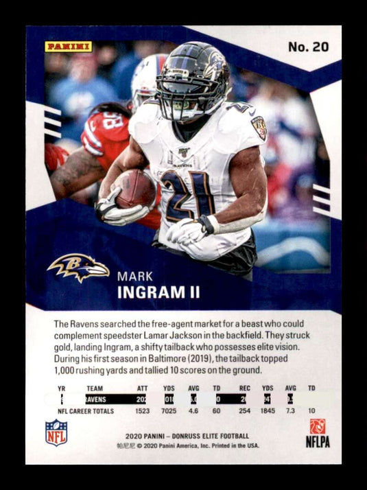 2020 Donruss Elite Green Mark Ingram II