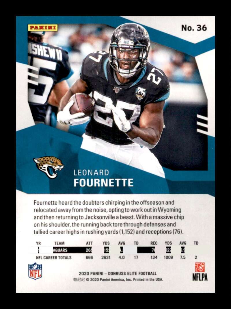 Load image into Gallery viewer, 2020 Donruss Elite Green Leonard Fournette #36 Image 2
