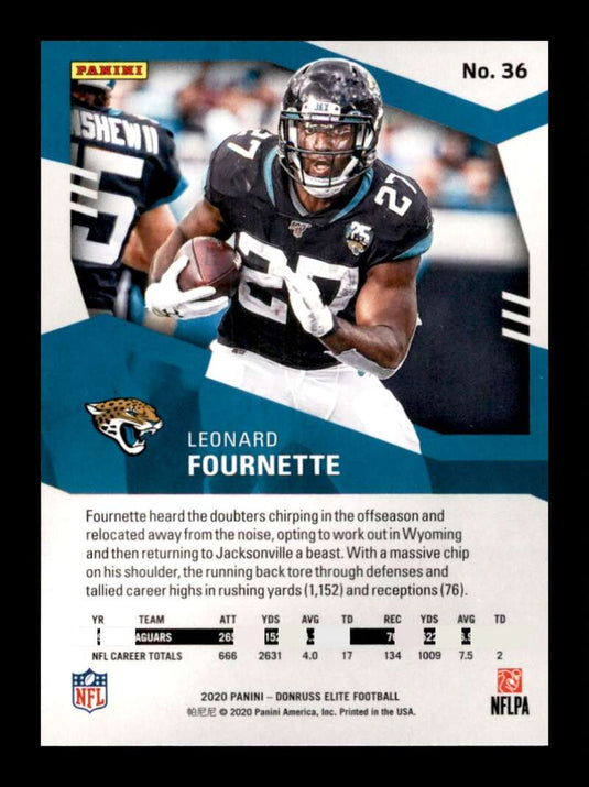 2020 Donruss Elite Green Leonard Fournette 