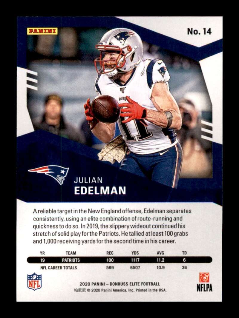 Load image into Gallery viewer, 2020 Donruss Elite Green Julian Edelman #14 Image 2
