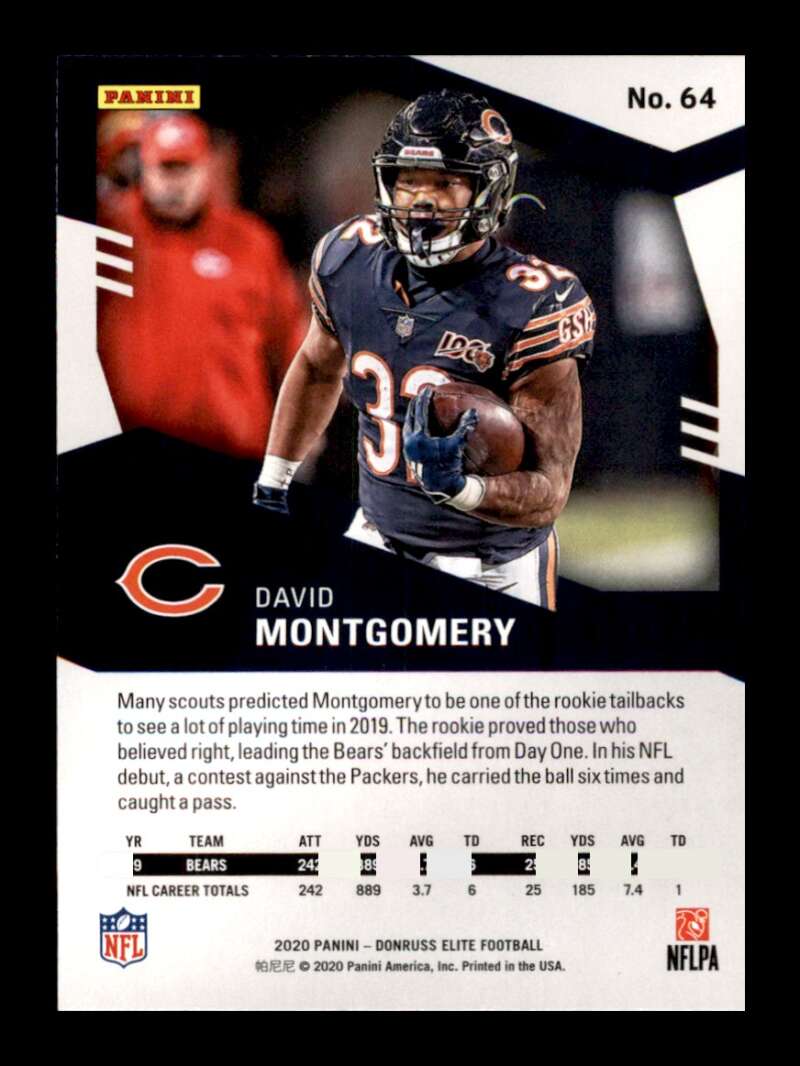 Load image into Gallery viewer, 2020 Donruss Elite Green David Montgomery #64 Image 2
