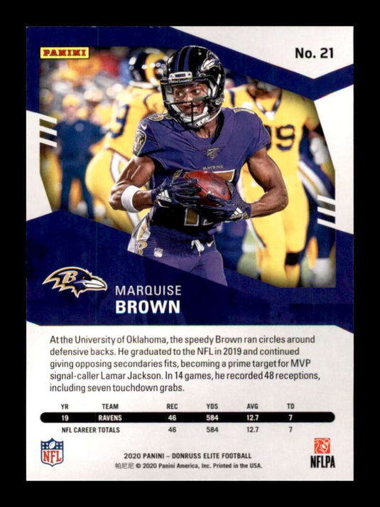 2020 Donruss Elite Green Marquise Brown