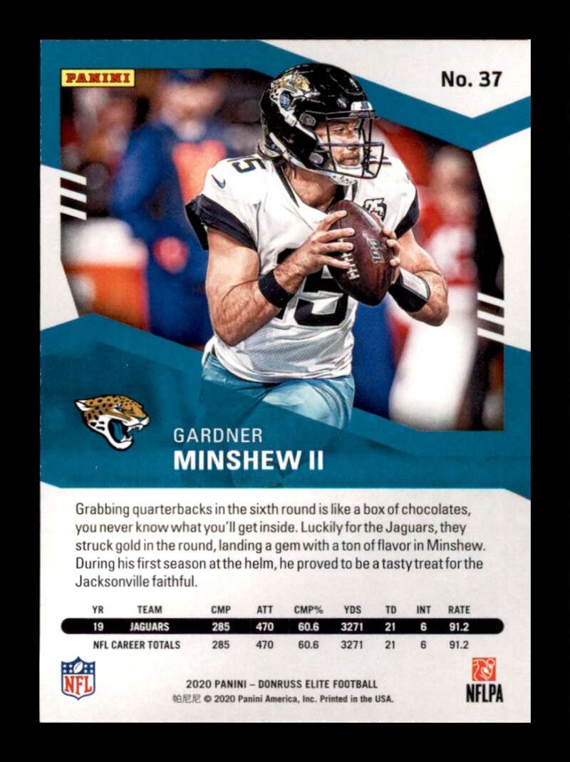 Load image into Gallery viewer, 2020 Donruss Elite Green Gardner Minshew II #37 Image 2
